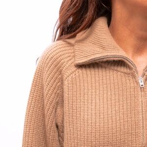 Brown Tan Half Zip Pullover